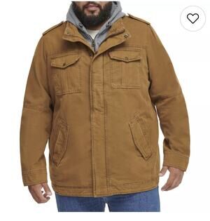 Levi's Sherpa Canvas Trucker Jacket Tan Large Tall